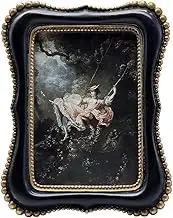 YULINK 4x6 Vintage Picture Frame, Antique Black Ornate Photo Frame, for Tabletop and Wall Display, Decorative Retro Home Decor, Old Fashioned Photo Gallery Art