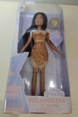 Disney Store Princess Pocahontas Doll With Clip On Pendant. New In Box