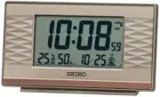 SEIKO Alarm Clock SQ791P Gold Temperature Humidity Date Japan NEW
