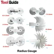 6PC Radius Gauge Metric External Internal R1-6.5,R7-14.5,R15-25,R25-50,R52-100
