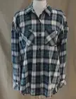 a.n.a., Small, Tahoe Teal Plaid Button Front Top, New with Tags