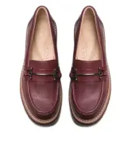 Clarks ORIANNA BIT Ladies Burgundy Leather Loafer Shoes UK SIZE 7 D EUR 41.