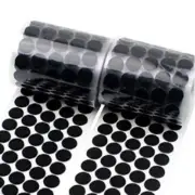 Black Hook & Loop Sticky Self Adhesive Dots Coins Tape 8, 10, 15, 20, 25, 30mm