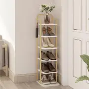 Hzuaneri Vertical Shoe Rack, 6 10.4"D x 11.8"W x 39.8"H, White
