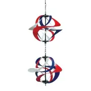 Red, White and Blue Poly Vortex Double Spinner Windsock