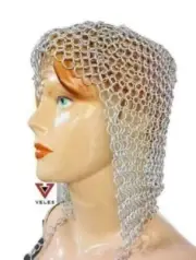 Butted Chain Mail Coif Medieval Chainmail Hood usable item new