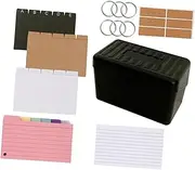 SEWACC Plastic Index Cards Holder Box with Dividers and Recipe Organizer Card Organizer Case for Greeting Cards