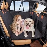 Back Seat Extender for Dogs, Mesh Window and Storage Pocket for Car, SUV Foldable Seat Covers for Dog Hard Bottom Hammock