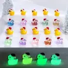 UP 100PCS AU SALE Luminous Christmas Ducks Glow In The Dark Mini Figurines Decor