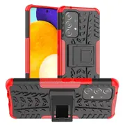 Heavy Duty Tire Texture Hybrid Hard Pc Soft Tpu Anti-fall Cover With Kickstand For Samsung Galaxy A53 5g