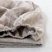 Linens 100 Linen Fitted Sheet Stone Washed Solid Color 1 Piece 14 inch Deep Poc