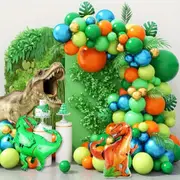 146Pcs Dinosaur Balloon Wreath Set - Birthday And Outdoor Celebration Dinosaur Party Decoration Jungle Theme Party Decoration