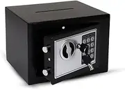 Safe Box for Money – Safe with Electronic Combination Lock and Emergency Key – Cash Safe with Money Slot – Ideal for Documents, Cash, Jewelry (7.9" x 11.8" x 7.9" Black)