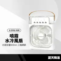 在飛比找樂天市場購物網優惠-【超取免運】LED七彩噴霧水冷風扇 桌面水冷扇 USB空調扇