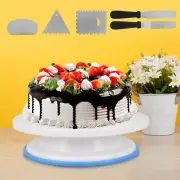 6Pcs Cake Decorating Kit 11inch Cake Rotating Turntable Set with 2 Icing-*-