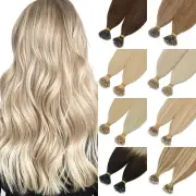 1G NANO RING 100% Russian Real Human Hair Extensions Micro Beads Loop Thick Remy
