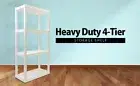 Oskar 4-Tier Garage Shelving Warehouse Rack Pallet Racking Storage Shelf, White