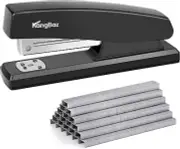 Stapler with 5000 Staples, Office Stapler, 25 Sheet Capacity, Non-Slip, Black