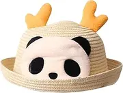 [ZRDSZWZ] Reliable Sun Hat Summer Baby Sun Hat Children Animal Cartoon Straw Hats Beach Sun hat Cap Outdoor Travel Caps Enfant Fisherman's Hat Women (Color : Yellow) (Color : Beige)