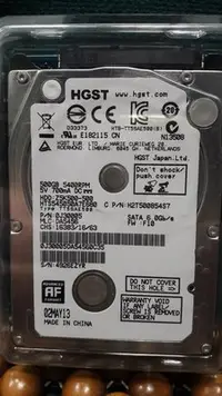 在飛比找Yahoo!奇摩拍賣優惠-二手良品HGST HTS54505A7E680 Z5K500