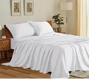 ELONNA - Queen Size Sheet Set - Breathable & Cooling Sheets - Hotel Luxury Bed Sheets - 1800 Thread Count - Extra Soft - Deep Pockets 16 inch - Wrinkle, Fade, Stain Resistant - 4 PCs (White, Queen)