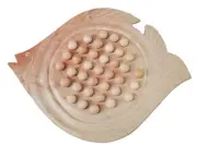 Solitaire Marble Fish Board Game - Handmade in Kenya Board and Marbles 7" x 9"
