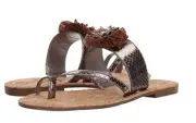 NEW SAM EDELMAN CIRCUS BARBARA PEWTER SLIDE SANDALS TOE LOOP WOMENS 8
