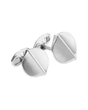 Silver Pointed Circle Cufflinks