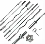 Olympic Weight Barbell Bar-Dumbell Bar-Ez Curl Bar Home Gym 2xSpring Collars