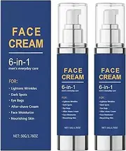 6 in 1 Mens Face Moisturiser, Men’s Anti Aging Face Cream, Reduces Wrinkles & Dark Spots, Firming & Lifting Skin, Soothing Nourishing Moisturizing, Eye Bags Treatment, After Shave Lotion (2pcs)