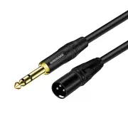 15 FT 6.35 mm 1/4 Inch TRS Male to XLR Male Audio Stereo Mic Cable - Gold Pla...