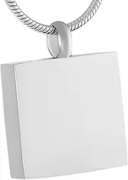 DOTUIARG Stainless Steel Square Memorial Jewellery Ashes Holder Keepsake Cremation Urn Necklace Pendant Engravable
