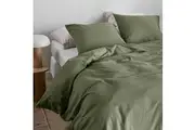 Bedding House Summer Green Seersucker Cotton Quilt Cover Set