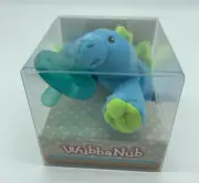 WubbaNub 0-6 Months Baby Dino Dinosaur Blue Green Pacifier Buddy Plush NEW
