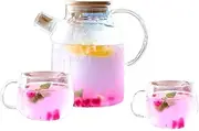 Glass Kettle, Home Cold Kettle Cup Set Cold Water Cup Glass Teapot 2-in-1 Tea Kettle and Tea Maker for Blooming(Size:A)