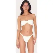 Cream Double Strap Bikini Bottom, Cream