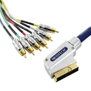 1.5m Neotech SCART to 6RCA Composite AV Audio Video 2 Way In/Out Lead NC5601