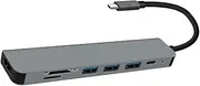 SWOOMEY Portable Type Hub with USB Ports and Video Output Multifunctional Data Hub for Laptop Fast Data Transfer Compatible with Phones and Tablets Convenient Computer Accessories