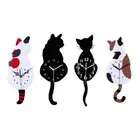 for Creative for Cat Wall Clock Wag Tail Acrylic Decorative No Ticking Battery O