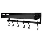 (Kitchen Shelf With Pole 40cm)Spice Rack Black Kitchen Utensils Spice