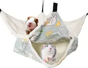 LEFTSTARER Pet Small Animal Hanging Hammock Ferret Bunkbed Hammock Cage Toy for Hamster Rat Sugar Glider Parrot Guinea Pig Hideout Play Sleep (Polar Bear)