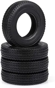 GUYOS 4pcs Trailer Car Rubber Tires for 1/14 Tractor Truck RC Climber Trailer