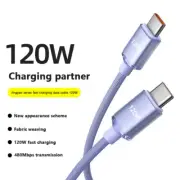 120W USB C To Type C Cable For IPhone 15 Pro Max Xiaomi 13 Oneplus POCO OPPO