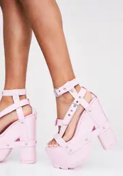 [Y.R.U.] Pink Nightcall Platform Heels