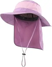 [Home Prefer] Outdoor UPF50+ Mesh Sun Hat Wide Brim Fishing Hat with Neck Flap