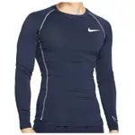 棒球世界全新NIKE PRO DRI-FIT棒球緊身衣長袖訓練深藍色特價 DD1991-451