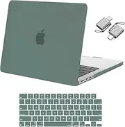 MOSISO Compatible with MacBook Pro 14 inch Case 2025-2021 M4 M3 M1 M2 A3112 A3185 A3401 A2992 A2918 A2779 A2442 Pro Max, Plastic Hard Case Cover&Keyboard Cover&Type C Adapter 2 Pack, Emerald Green