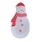 Cook With Color White Melamine Snowman Spoon Rest, Holiday, Christmas, Festive