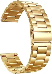 [ONE ECHELON] Quick Release Watch Band Compatible With Garmin Forerunner 265 (46 MM) Stainless Steel Glossy Finish Metal Replacement Strap