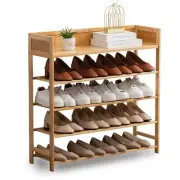 Bamboo Shoe Rack Organizer, 5 Tier Shoe Shelf Storage Organizer, for Entryway...
